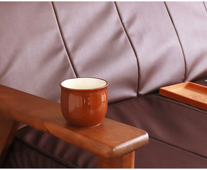 リクライニングソファ ソファ 三人掛け 2段階 リクライニング ローソファ 天然木 木肘 合成皮革 レザー ポケットコイル シリコンフィル ファブリック ダブルクッション おしゃれ モダン シンプル(代引不可)