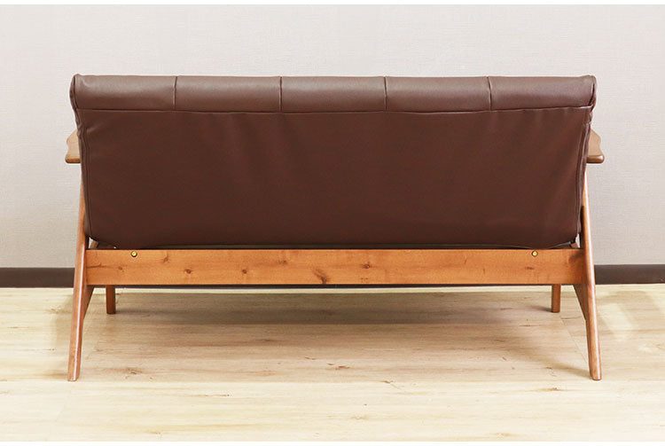 リクライニングソファ ソファ 三人掛け 2段階 リクライニング ローソファ 天然木 木肘 合成皮革 レザー ポケットコイル シリコンフィル ファブリック ダブルクッション おしゃれ モダン シンプル(代引不可)