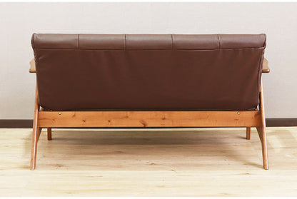 リクライニングソファ ソファ 三人掛け 2段階 リクライニング ローソファ 天然木 木肘 合成皮革 レザー ポケットコイル シリコンフィル ファブリック ダブルクッション おしゃれ モダン シンプル(代引不可)