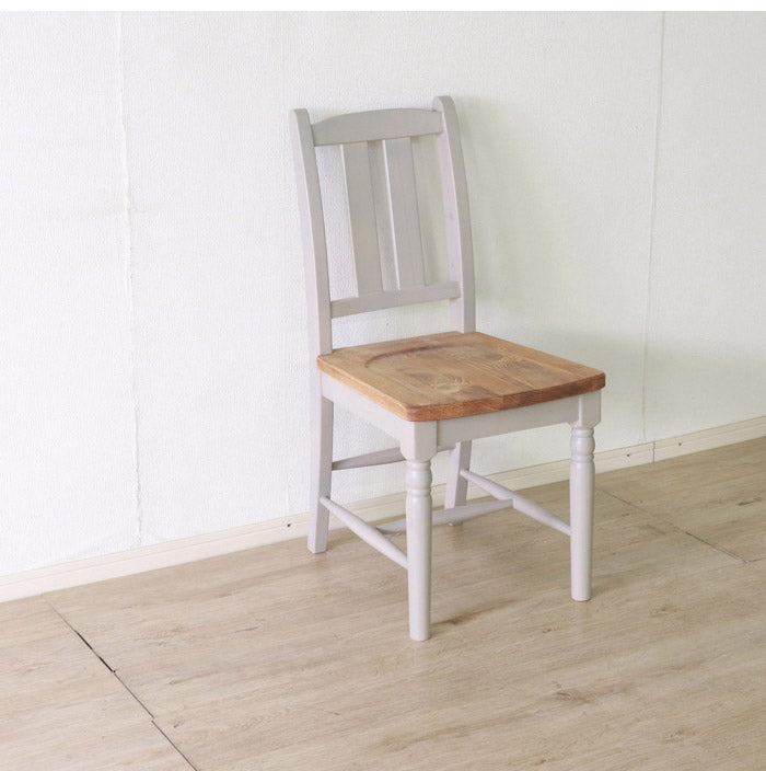 ダイニングチェア2点セット 北欧調 幅40cm 2脚 アンティーク調 完成品 いす グレー ホワイト欧米 パイン材 ダイニング おしゃれ フレンチカントリー 天然木 無垢 木製(代引不可)