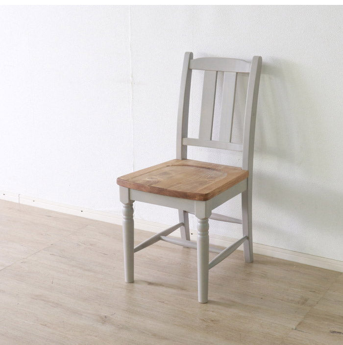 ダイニングチェア2点セット 北欧調 幅40cm 2脚 アンティーク調 完成品 いす グレー ホワイト欧米 パイン材 ダイニング おしゃれ フレンチカントリー 天然木 無垢 木製(代引不可)