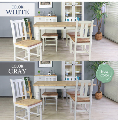 ダイニングテーブル 北欧調 幅135cm アンティーク調 組立品 机 グレー ホワイト欧米 パイン材 ダイニング おしゃれ フレンチカントリー 天然木 無垢 木製 ラベンダー(代引不可)