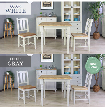 ダイニングテーブル 北欧調 幅80cm アンティーク調 組立品 机 グレー ホワイト欧米 パイン材 ダイニング おしゃれ フレンチカントリー 天然木 無垢 木製 ラベンダー(代引不可)