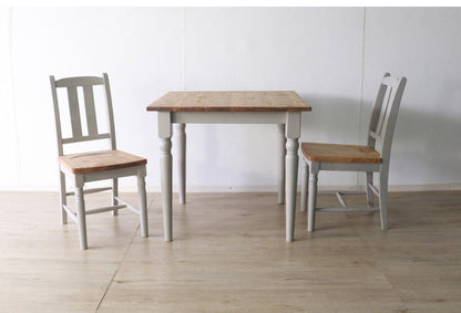 ダイニングテーブル 北欧調 幅80cm アンティーク調 組立品 机 グレー ホワイト欧米 パイン材 ダイニング おしゃれ フレンチカントリー 天然木 無垢 木製 ラベンダー(代引不可)