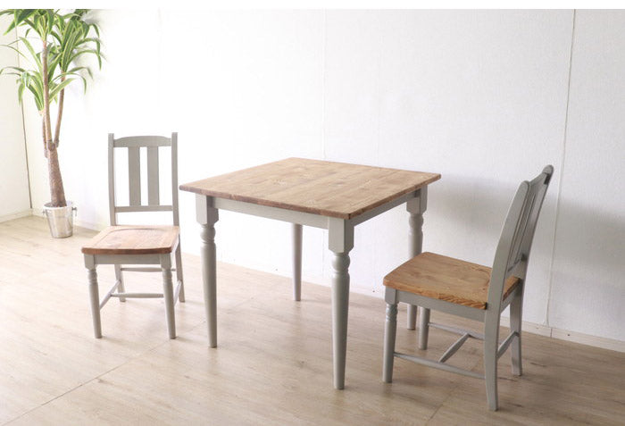 ダイニングテーブル 北欧調 幅80cm アンティーク調 組立品 机 グレー ホワイト欧米 パイン材 ダイニング おしゃれ フレンチカントリー 天然木 無垢 木製 ラベンダー(代引不可)