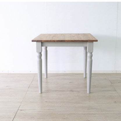 ダイニングテーブル 北欧調 幅80cm アンティーク調 組立品 机 グレー ホワイト欧米 パイン材 ダイニング おしゃれ フレンチカントリー 天然木 無垢 木製 ラベンダー(代引不可)