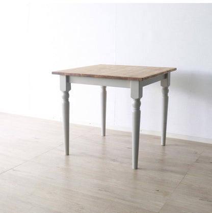 ダイニングテーブル 北欧調 幅80cm アンティーク調 組立品 机 グレー ホワイト欧米 パイン材 ダイニング おしゃれ フレンチカントリー 天然木 無垢 木製 ラベンダー(代引不可)