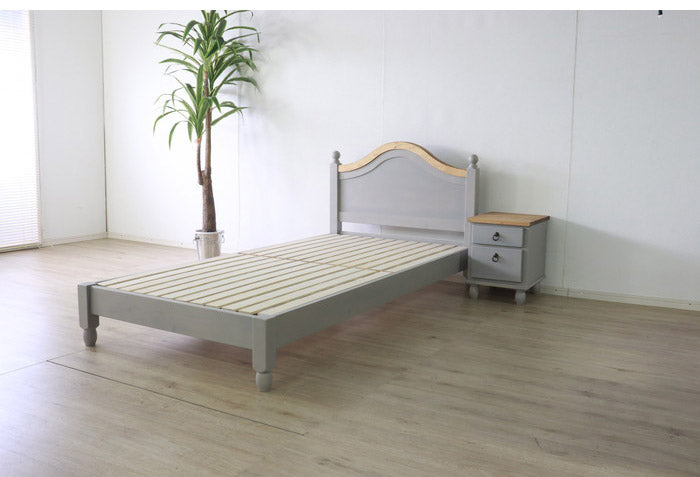 ベッド 北欧調 幅100cm シングルサイズ アンティーク調 組立品 寝具 グレー ホワイト欧米 パイン材 ダイニング おしゃれ フレンチカントリー 天然木 無垢 木製(代引不可)