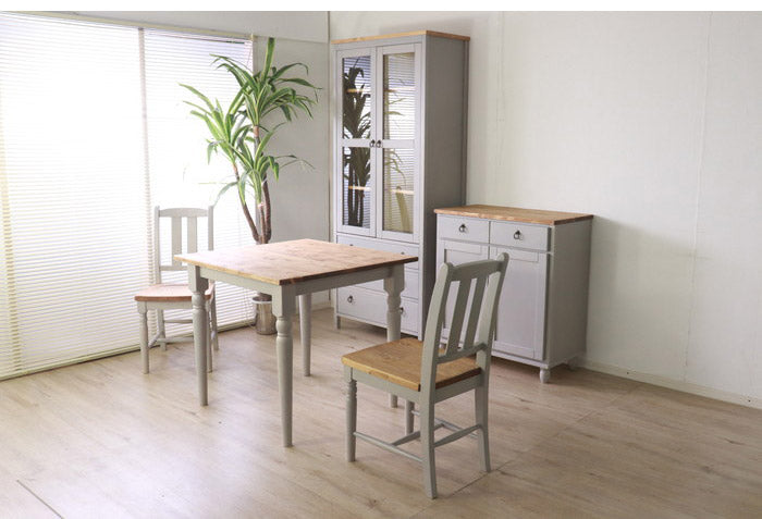 キャビネット 北欧調 幅80cm カップボード アンティーク調 組立品 収納棚 ラック キッチン 収納ボックス グレー ホワイト 欧米 パイン材 ダイニング おしゃれ 天然木(代引不可)