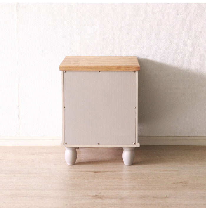 サイドテーブル 北欧調 幅40cm テーブル アンティーク調 組立品 ミニテーブル ナイトテーブル ベッドサイド 収納 グレー ホワイト 欧米 パイン材 ダイニング おしゃれ(代引不可)