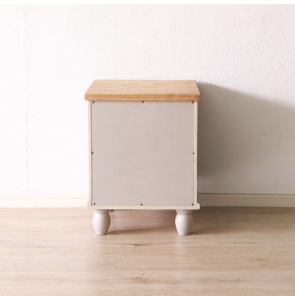 サイドテーブル 北欧調 幅40cm テーブル アンティーク調 組立品 ミニテーブル ナイトテーブル ベッドサイド 収納 グレー ホワイト 欧米 パイン材 ダイニング おしゃれ(代引不可)