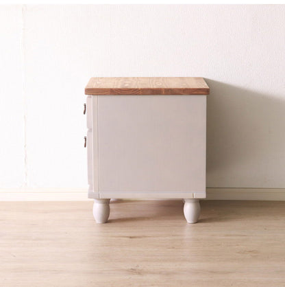サイドテーブル 北欧調 幅40cm テーブル アンティーク調 組立品 ミニテーブル ナイトテーブル ベッドサイド 収納 グレー ホワイト 欧米 パイン材 ダイニング おしゃれ(代引不可)