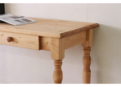 デスク 幅120cm 単品 天然木 パイン材 無垢材 コンパクト おしゃれ 木目 木製 北欧 モダン カントリー ナチュラル シンプル 書斎 勉強机 学習机 リモート 新生活 一人暮らし(代引不可)