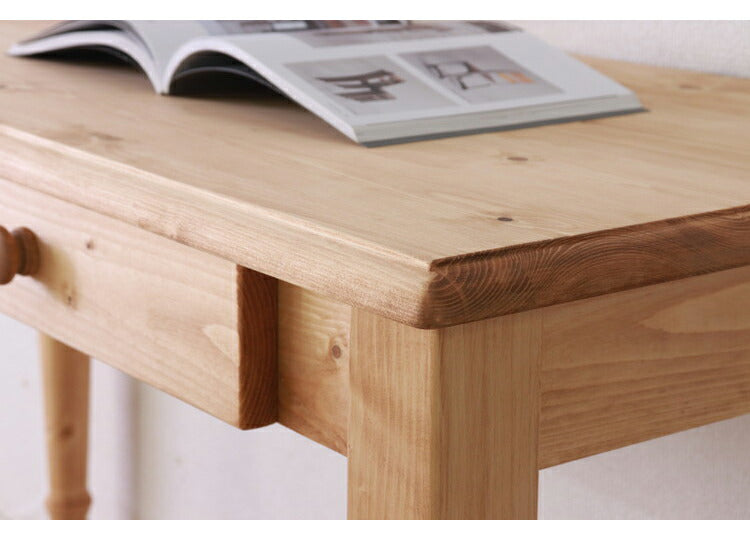 デスク 幅120cm 単品 天然木 パイン材 無垢材 コンパクト おしゃれ 木目 木製 北欧 モダン カントリー ナチュラル シンプル 書斎 勉強机 学習机 リモート 新生活 一人暮らし(代引不可)