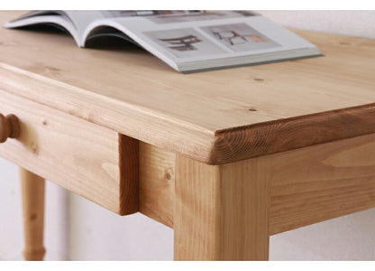 デスク 幅120cm 単品 天然木 パイン材 無垢材 コンパクト おしゃれ 木目 木製 北欧 モダン カントリー ナチュラル シンプル 書斎 勉強机 学習机 リモート 新生活 一人暮らし(代引不可)