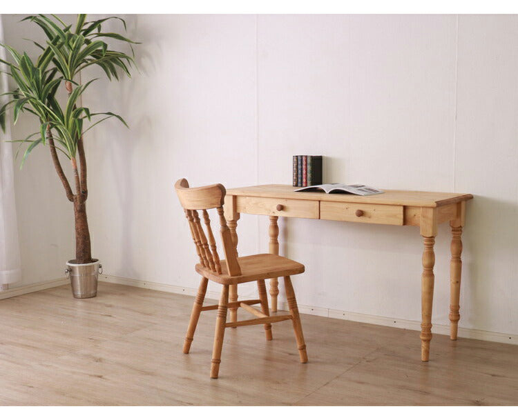 デスク 幅120cm 単品 天然木 パイン材 無垢材 コンパクト おしゃれ 木目 木製 北欧 モダン カントリー ナチュラル シンプル 書斎 勉強机 学習机 リモート 新生活 一人暮らし(代引不可)