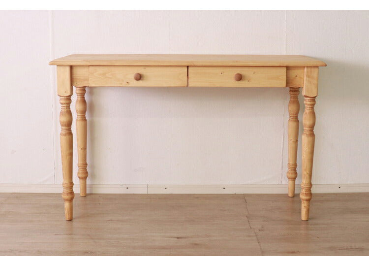 デスク 幅120cm 単品 天然木 パイン材 無垢材 コンパクト おしゃれ 木目 木製 北欧 モダン カントリー ナチュラル シンプル 書斎 勉強机 学習机 リモート 新生活 一人暮らし(代引不可)