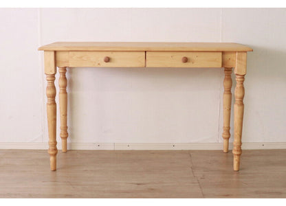 デスク 幅120cm 単品 天然木 パイン材 無垢材 コンパクト おしゃれ 木目 木製 北欧 モダン カントリー ナチュラル シンプル 書斎 勉強机 学習机 リモート 新生活 一人暮らし(代引不可)