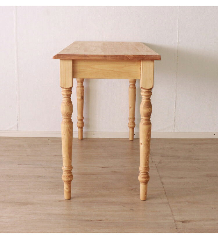 デスク 幅120cm 単品 天然木 パイン材 無垢材 コンパクト おしゃれ 木目 木製 北欧 モダン カントリー ナチュラル シンプル 書斎 勉強机 学習机 リモート 新生活 一人暮らし(代引不可)