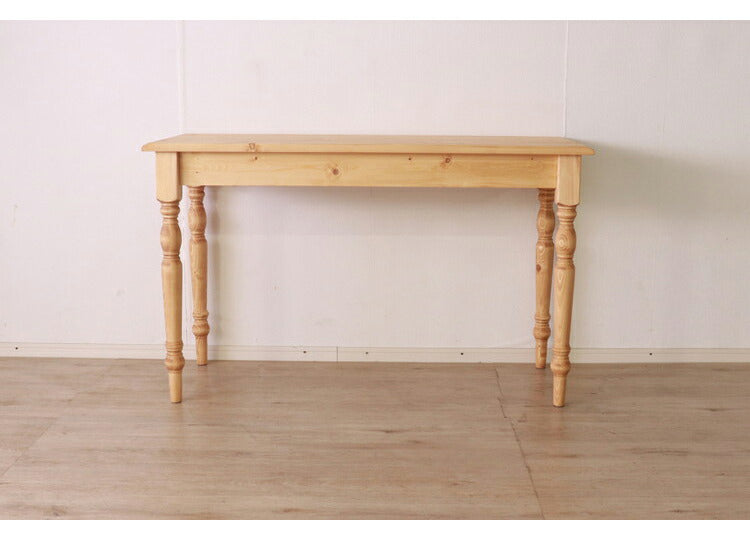 デスク 幅120cm 単品 天然木 パイン材 無垢材 コンパクト おしゃれ 木目 木製 北欧 モダン カントリー ナチュラル シンプル 書斎 勉強机 学習机 リモート 新生活 一人暮らし(代引不可)