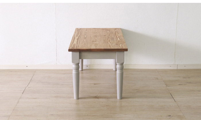 センターテーブル 北欧調 幅90cm ローテーブル リビングテーブル テーブル アンティーク調 組立品 1人暮らし グレー ホワイト 欧米 パイン材 ダイニング おしゃれ 天然木(代引不可)