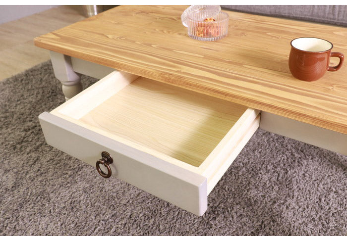 センターテーブル 北欧調 幅90cm ローテーブル リビングテーブル テーブル アンティーク調 組立品 1人暮らし グレー ホワイト 欧米 パイン材 ダイニング おしゃれ 天然木(代引不可)