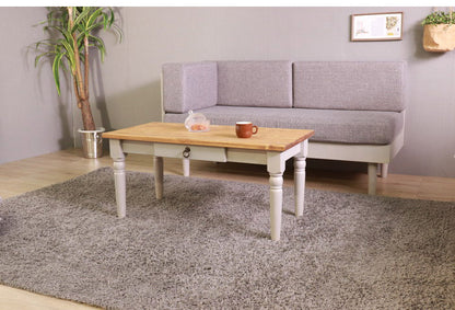 センターテーブル 北欧調 幅90cm ローテーブル リビングテーブル テーブル アンティーク調 組立品 1人暮らし グレー ホワイト 欧米 パイン材 ダイニング おしゃれ 天然木(代引不可)