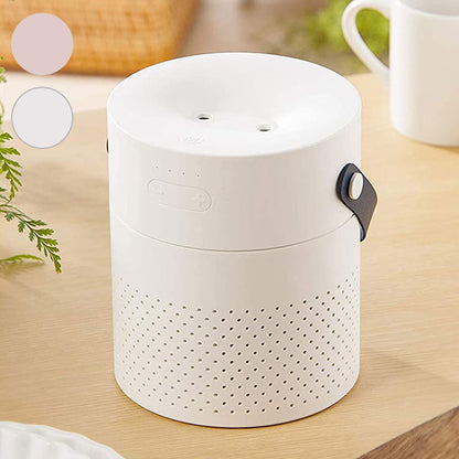 ポータブル加湿器 デュアルミスト ホワイト ピンク 充電式 卓上 加湿量調整 間欠機能 自動停止機能 LEDライト付き