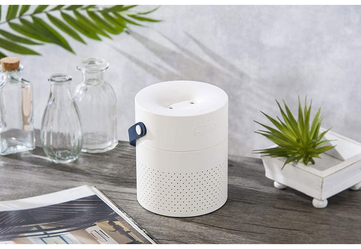 ポータブル加湿器 デュアルミスト ホワイト ピンク 充電式 卓上 加湿量調整 間欠機能 自動停止機能 LEDライト付き