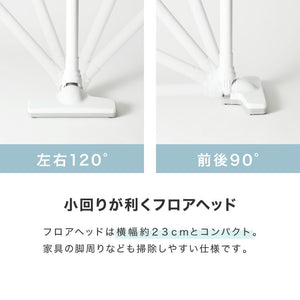simplus スティック掃除機 コード式 サイクロン 強力吸引 13000Pa 紙パック不要 2WAY ハンディ 軽量 1.06kg グレー ホワイト 水洗い可能 シンプル おしゃれ キャニスティッククリーナー SP-VC01