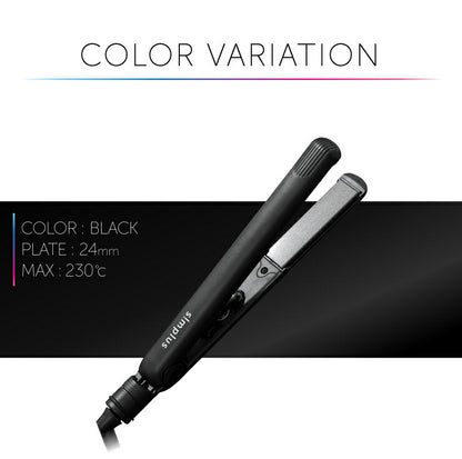 ヘアアイロン マイナスイオン ストレート プロ仕様230℃ 海外対応 24mm 専用ポーチ付 simplus SP-RHST02 ストレートアイロン