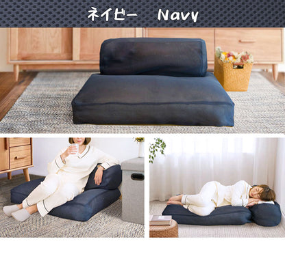 ふとん収納袋 布団収納ケース クッション ケース ラウンド ＋ スクエアセット ソファ 座布団 布団収納袋 コンパクト セット 抱き枕 丸洗い 通気性 ふとん 抱き枕 敷布団 掛布団 通気性 ソファー 収納ケース 体圧分散