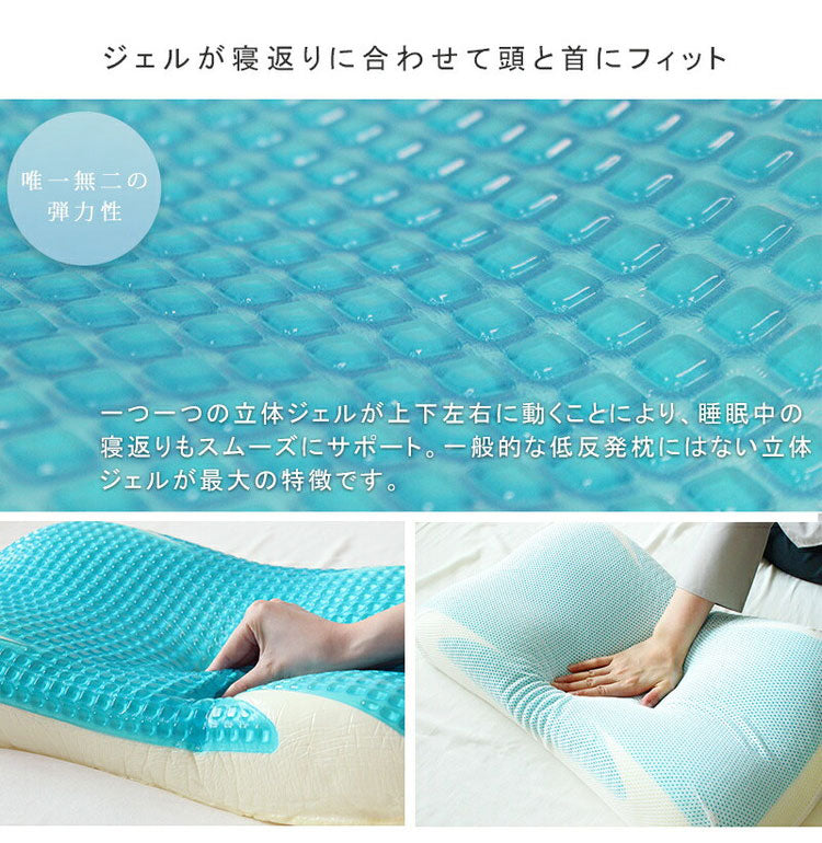 メディカルライフtype-8 ジェル枕 ジェルピロー 枕 まくら 高反発 安眠 肩こり 首こり 3D メモリージェル メッシュ枕カバー付 ジェル 反発ウレタン 安眠枕 快適枕 安眠グッズ ピロー 洗えるカバー付き