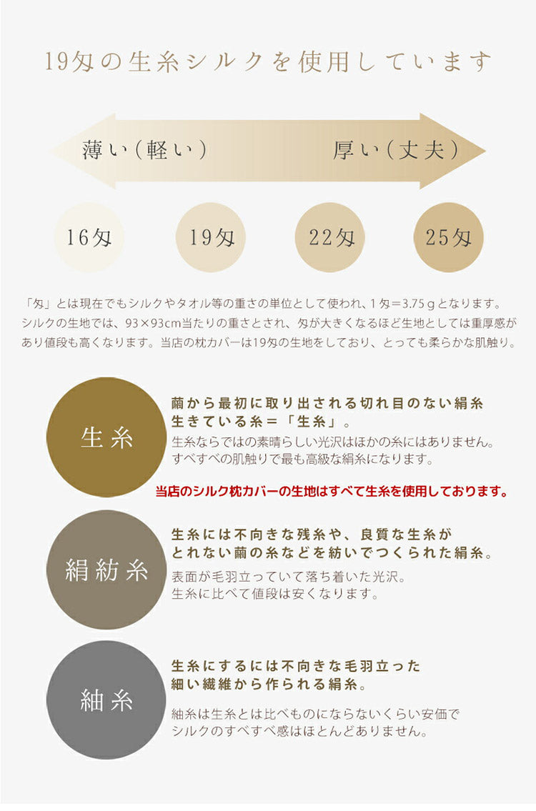 日本製 シルク 枕カバー 両面 シルク100% ファスナー式 ヘアケア 枕カバー 美容 19匁 6A ピロケース まくらカバー シルク シルク枕カバー 洗える 枕カバー 43×63cm 枕カバー 絹 6Aランク