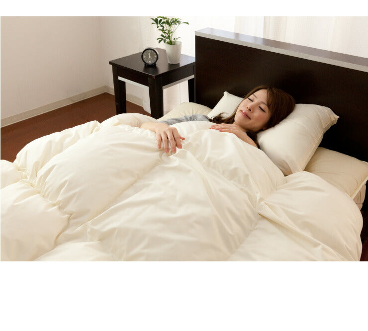 日本製 羽毛布団 においが少ない ホワイトグースダウン93% 増量1.5kg セミダブルロング 羽毛ふとん 抗菌 アレルG+&2倍洗浄 400dp以上 かさ高165mm以上 掛け布団 国産