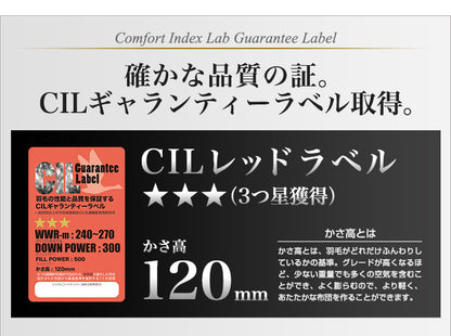 羽毛ふとん 立体キルト構造 1.4kg 日本製 CILレッドラベル ダブル ホワイトダック ダウン70％ 300dp SEKアレルGプラス イスタシアダッグ 3Dパワープラス オゾン加工 3ヶ年保証