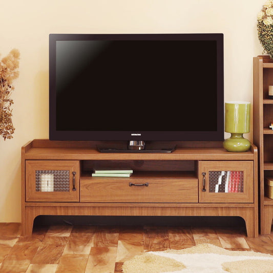 白井産業 アクシアーノ ローボード テレビ台 テレビボード ラック オープンラック おしゃれ 木目調 ガラス扉 アンティーク 北欧 収納 和風(代引不可)