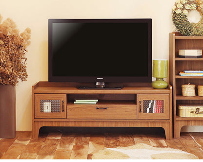 白井産業 アクシアーノ ローボード テレビ台 テレビボード ラック オープンラック おしゃれ 木目調 ガラス扉 アンティーク 北欧 収納 和風(代引不可)