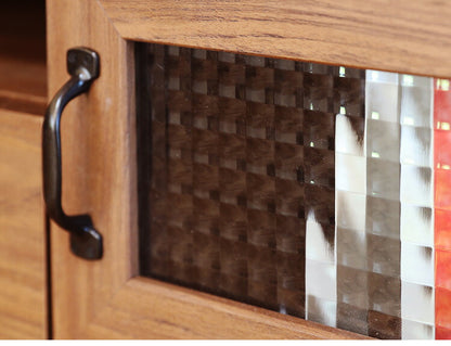 白井産業 アクシアーノ ローボード テレビ台 テレビボード ラック オープンラック おしゃれ 木目調 ガラス扉 アンティーク 北欧 収納 和風(代引不可)