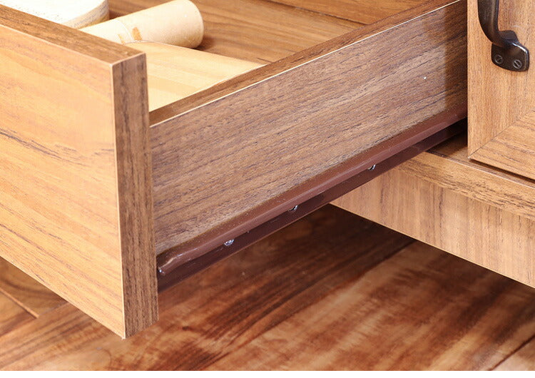 白井産業 アクシアーノ ローボード テレビ台 テレビボード ラック オープンラック おしゃれ 木目調 ガラス扉 アンティーク 北欧 収納 和風(代引不可)