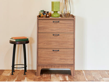 白井産業 アクシアーノ チェスト タンス たんす 引き出し 三段 3段 木製 幅56.3 奥行き36 高さ89.6 スリム おしゃれ 北欧 アンティーク(代引不可)