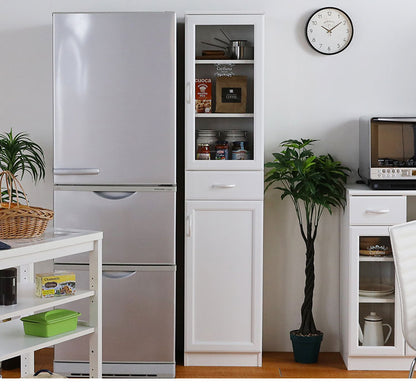 食器棚 幅40cm 高さ181cm 北欧風 ホワイト 白 スリム 隙間用 キッチン収納 デザインロゴ 白井産業(代引不可)