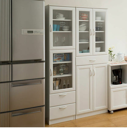 食器棚 幅40cm 高さ181cm 北欧風 ホワイト 白 スリム 隙間用 キッチン収納 デザインロゴ 白井産業(代引不可)