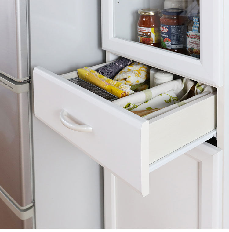 食器棚 幅40cm 高さ181cm 北欧風 ホワイト 白 スリム 隙間用 キッチン収納 デザインロゴ 白井産業(代引不可)