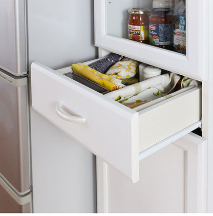 食器棚 幅40cm 高さ181cm 北欧風 ホワイト 白 スリム 隙間用 キッチン収納 デザインロゴ 白井産業(代引不可)