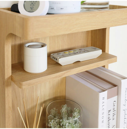 サイドテーブル ナイトテーブル 幅40cm 高さ50cm ベッドサイド ソファサイド スリム 中棚付き メラミン天板 チルフィル CHI-5040 白井産業 隙間 スリムタイプ ナチュラル ブラウン