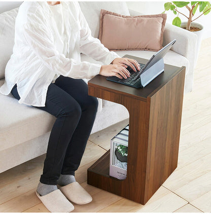 サイドテーブル ナイトテーブル 幅40cm 高さ60cm ソファサイド ベッドサイド キャスター付き メラミン天板 チルフィル CHI-6040W 白井産業 ナチュラル ブラウン