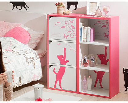 白井産業 日本製 シャトレーゼ 扉付き フリーラック 3段 三段 国産 ラック かわいい 姫系 オープンラック カラーボックス 収納ラック 1梱包(代引不可)