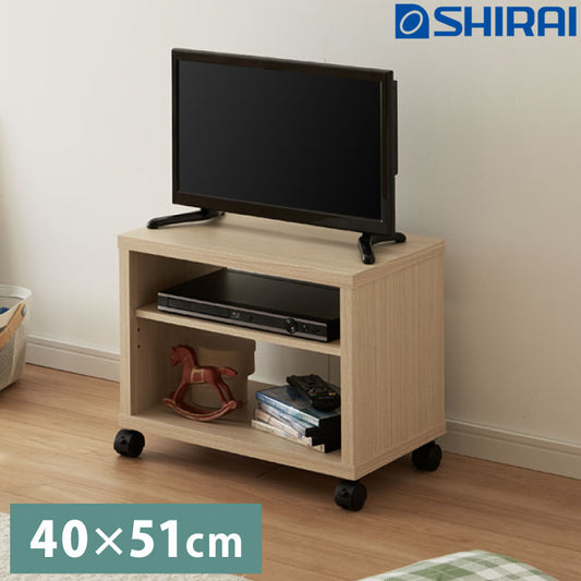 テレビ台 キャスター付き フルニコ 幅50.2cm ナチュラル 収納 高さ39.4cm 木目調 移動 可動棚 シンプル カフェ風 北欧 カントリー ウッド調 おしゃれ かわいい 温もり ナチュラル シリーズ ローボード (代引不可)
