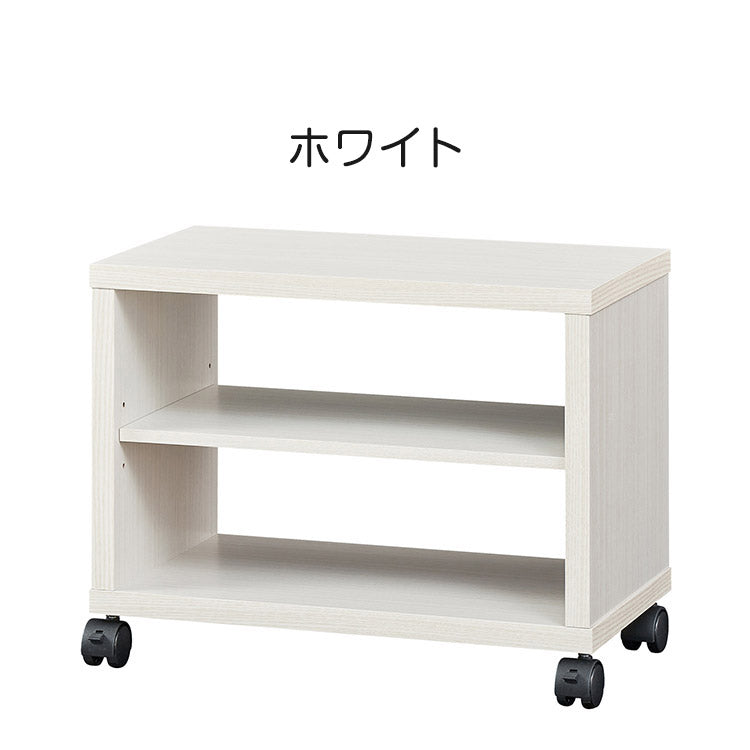 白井産業 テレビ台 幅51cm 高さ40cm ホワイト 白木目 19V型対応 キャスター付 背面化粧有 TVボード フルニコ(代引不可)